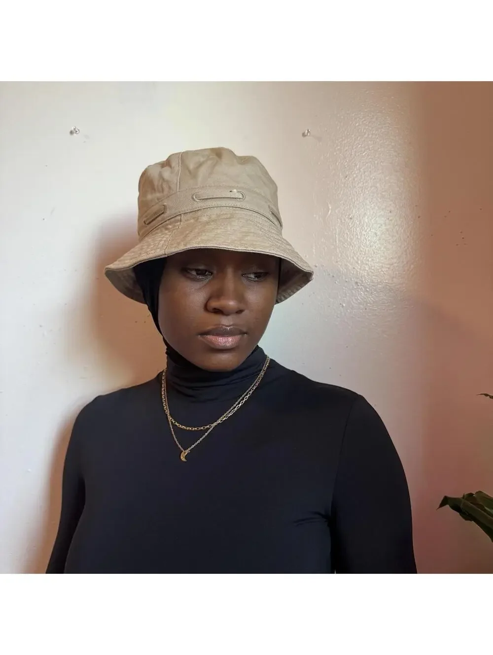 Y2K Tan Cotton Canvas Bucket Hat Utility Safari Boonie Sun Cap 23